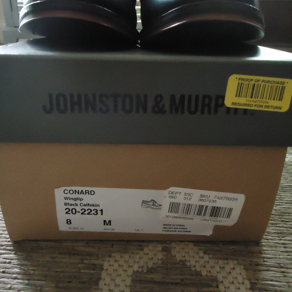 Johnston & Murphy Mens Conard Wingtip Oxford NWB